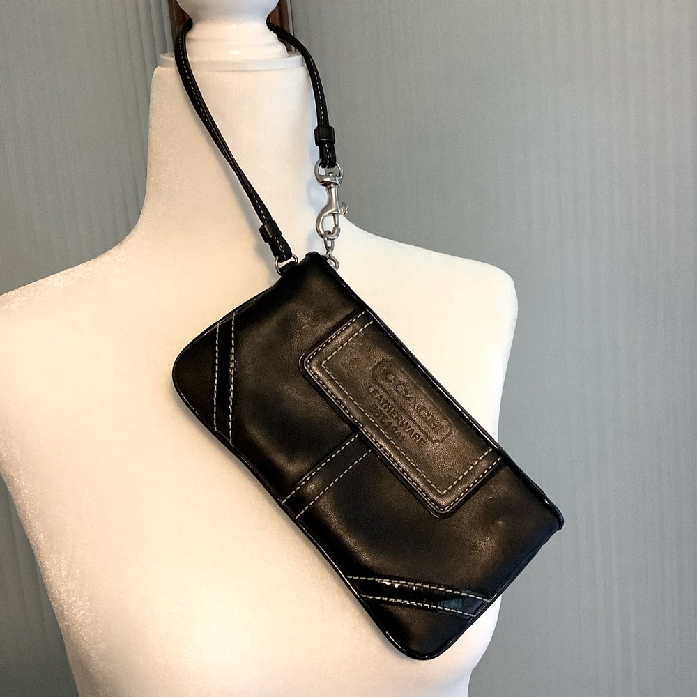 Coach black wristlet